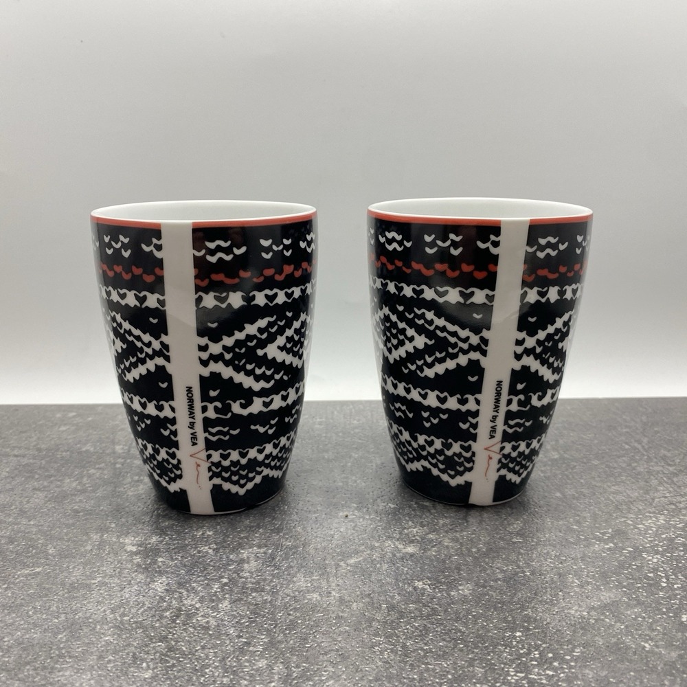 Norway by Vea Nordic Wool‎ Marius Design Thermo Cup Set of 2 Ceramic Coffee Mugs